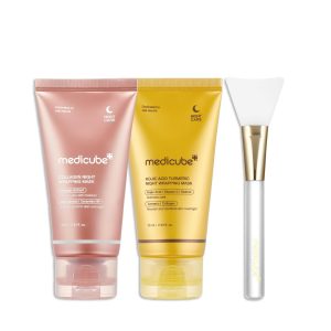 پکیج ماسک شب کلاژن و کوجیک اسید مدیکیوب Medicube Viral Glass Glow Overnight Wrapping Mask Duo