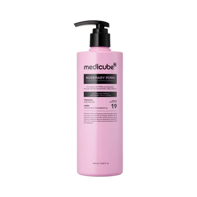 شامپو  رزماری و pdrn مدیکیوب خنک کننده و ضخیم کننده تار مو| 400 میل Medicube Rosemary PDRN Cooling Thickening Shampoo