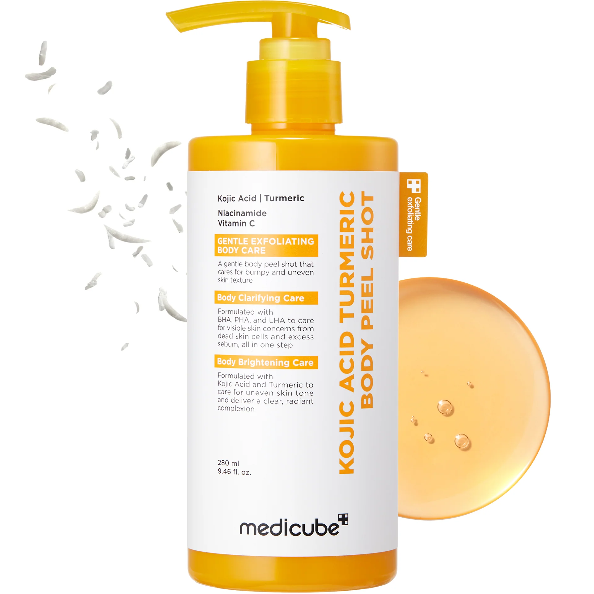 پیل شات بدن کوجیک اسید و زردچوبه مدیکیوب 280 میل Medicube Kojic Acid Turmeric Body Peel Shot 280ml
