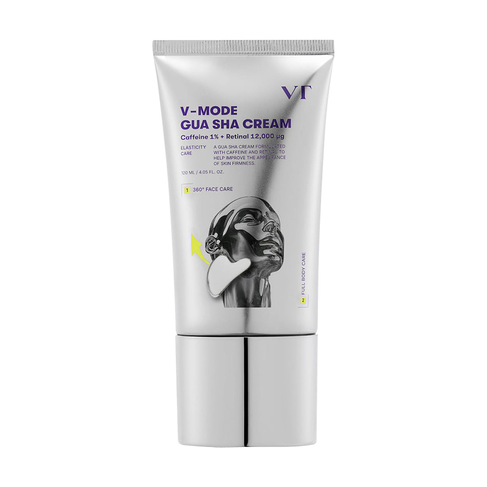 کرم گواشا لیفتینگ کافئین و رتینال وی تی مدل V-Mode حجم ۱۲۰ میل VT Cosmetics V-Mode Gua Sha Cream – 120ml